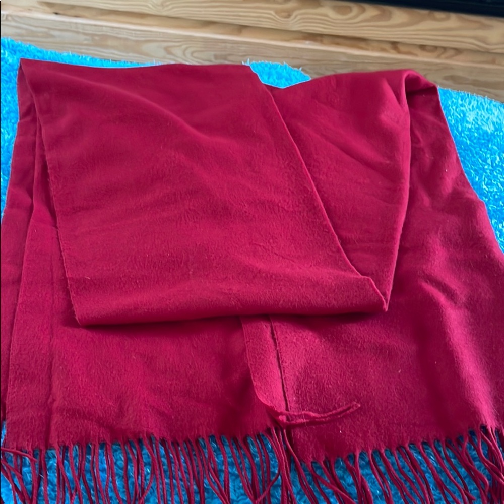 Preston & York Red Fringe Scarf Wrap